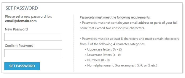 TCI Portal Password Setup