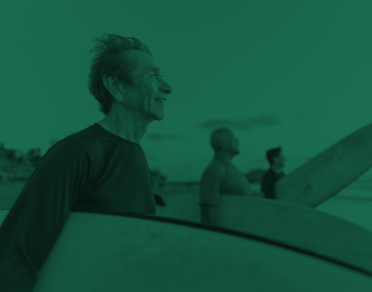 retirement planning landing page image. photo of surfing